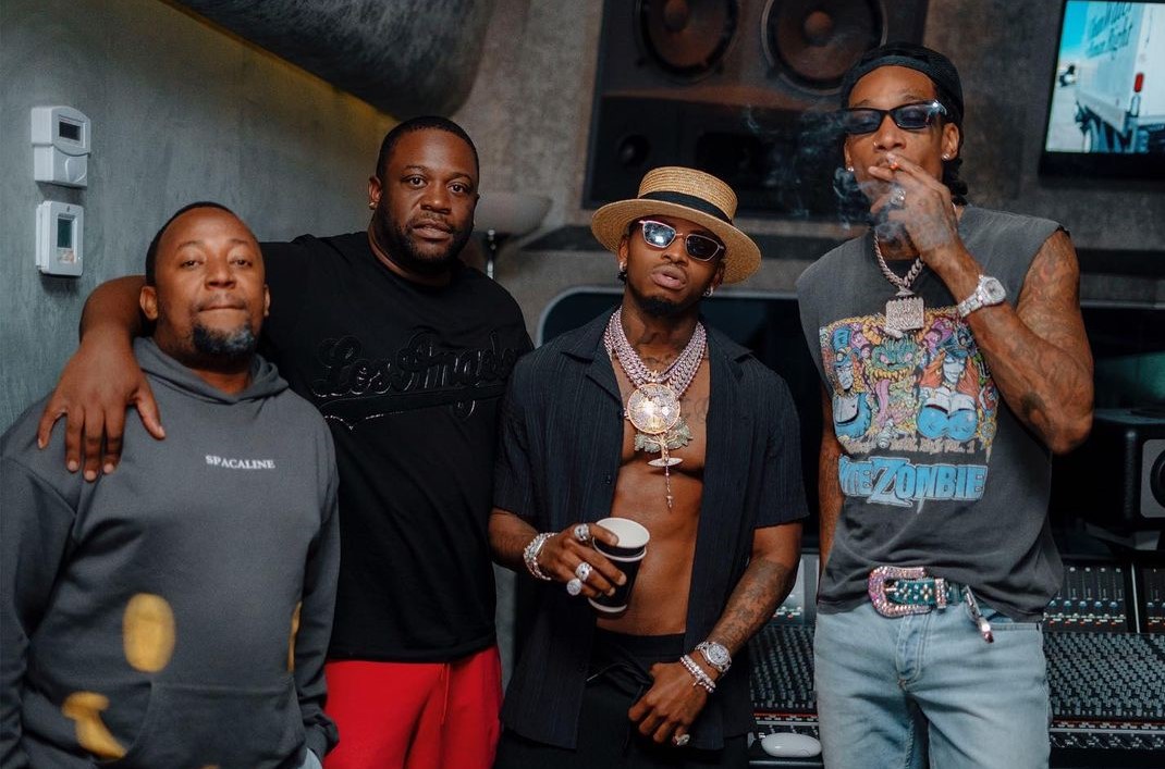 Diamond Platnumz and his team with Wiz Khalifa