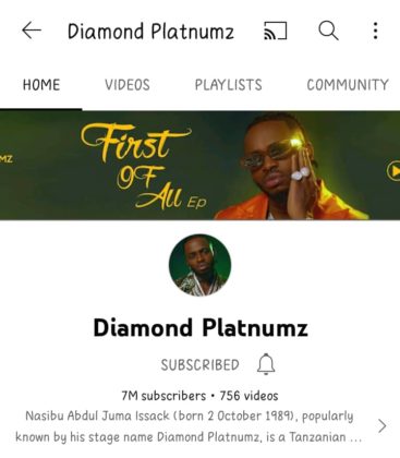 Diamond Platnumz Clocks 7 Million Youtube Subscribers Notjustok