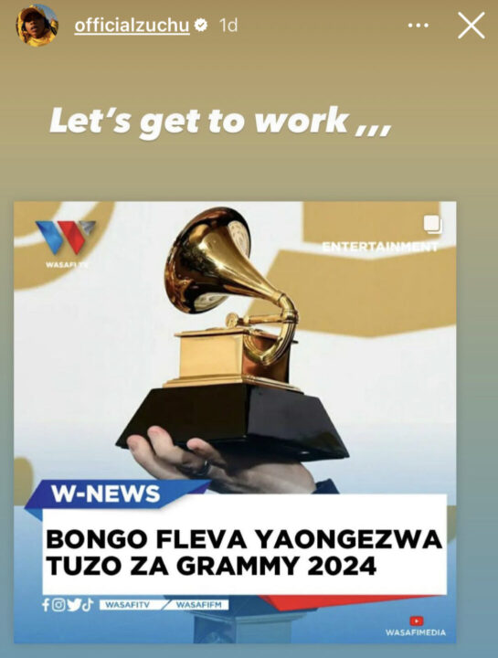 Zuchu Bongo Flava Grammy