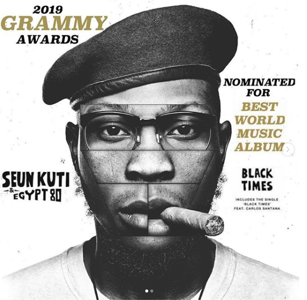 Seun Kuti's "Black Times" Officially Nominated For Grammy 2019