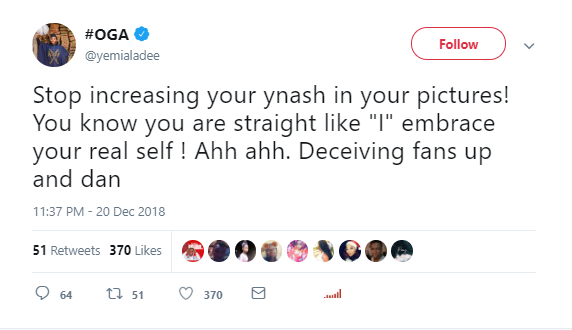 "Stop Increasing Your Ynash In Your Pictures..." Yemi Alade Takes Shot & Tiwa Allegedly Caught It