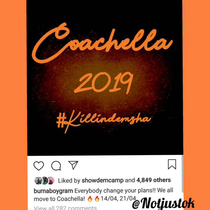 "We all move to Coachella!..." Burna Boy Accepts Presentation Of Name