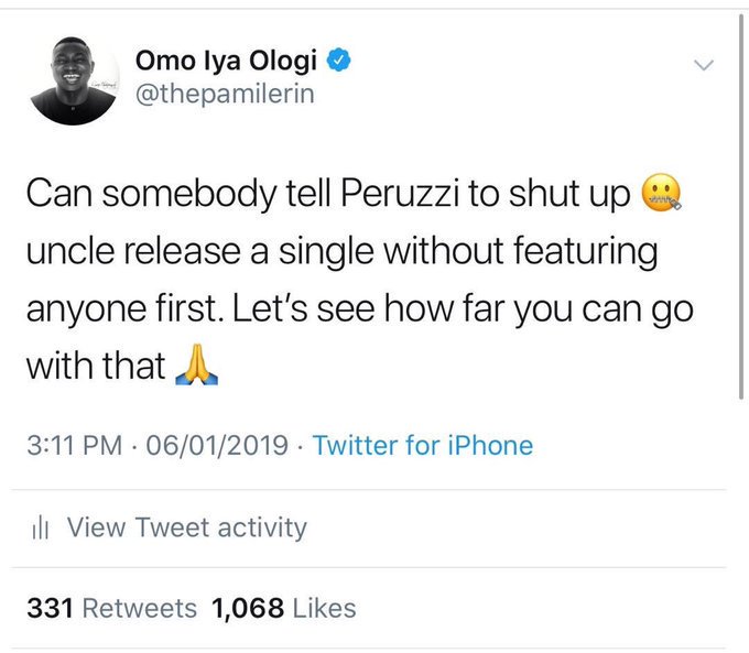 Peruzzi slapped Pamilerin