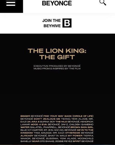 Beyonce Lion King: The Gift