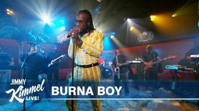 Burna Boy Performs On Jimmy Kimmel Live