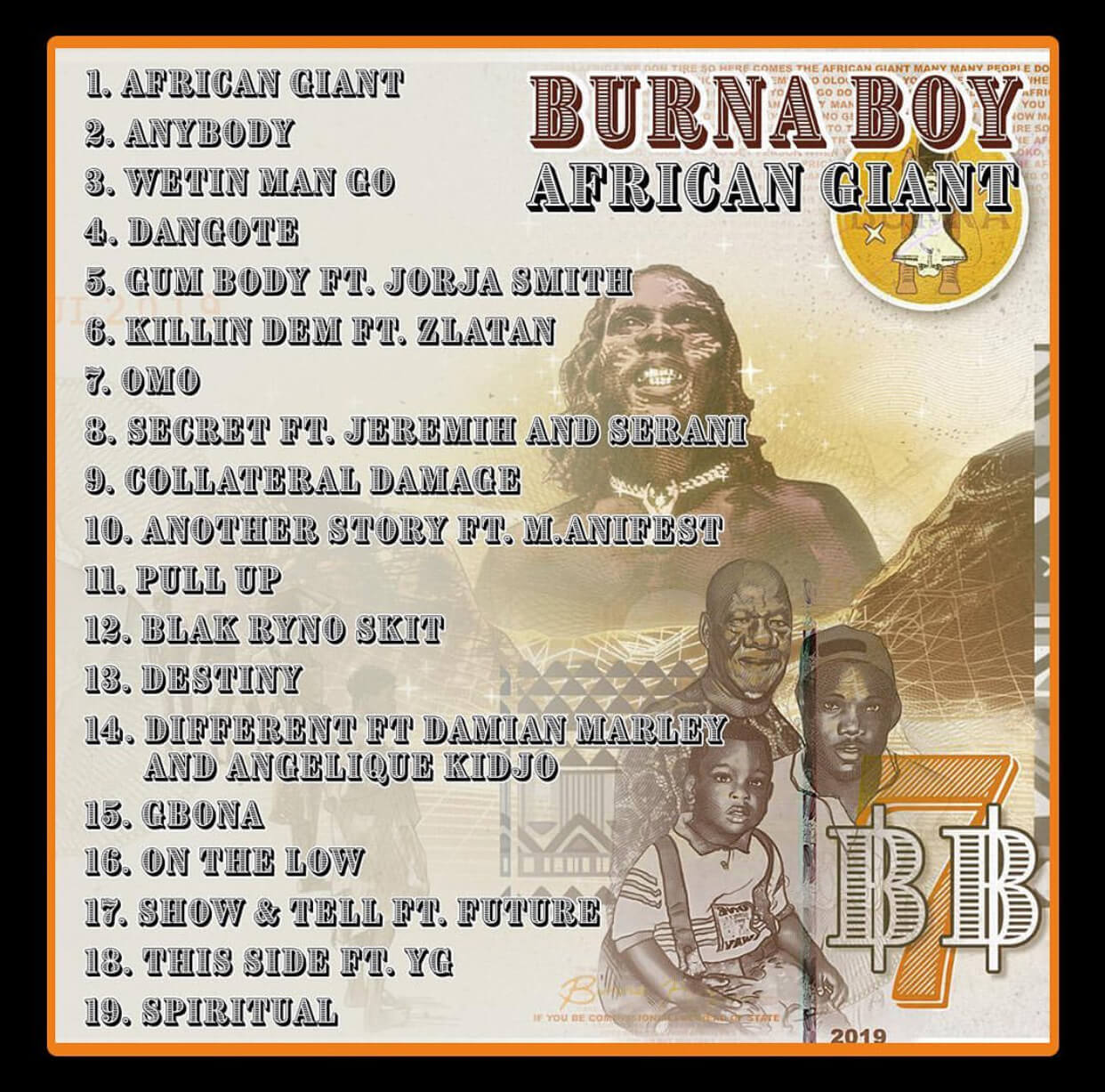 Burna Boy African Giant Album Tracklist