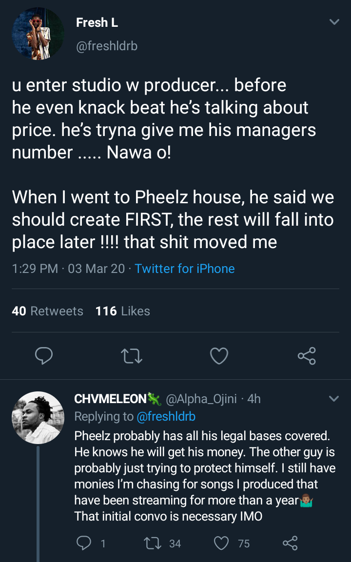 Should Producers "Vibe" With Artistes Before Talking Money? | See Twitter Reactions 