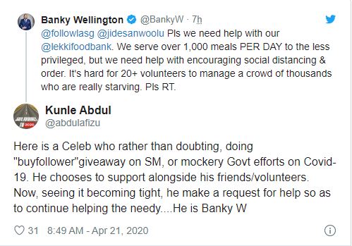 Banky W's Request For The Nigerian Army's Support