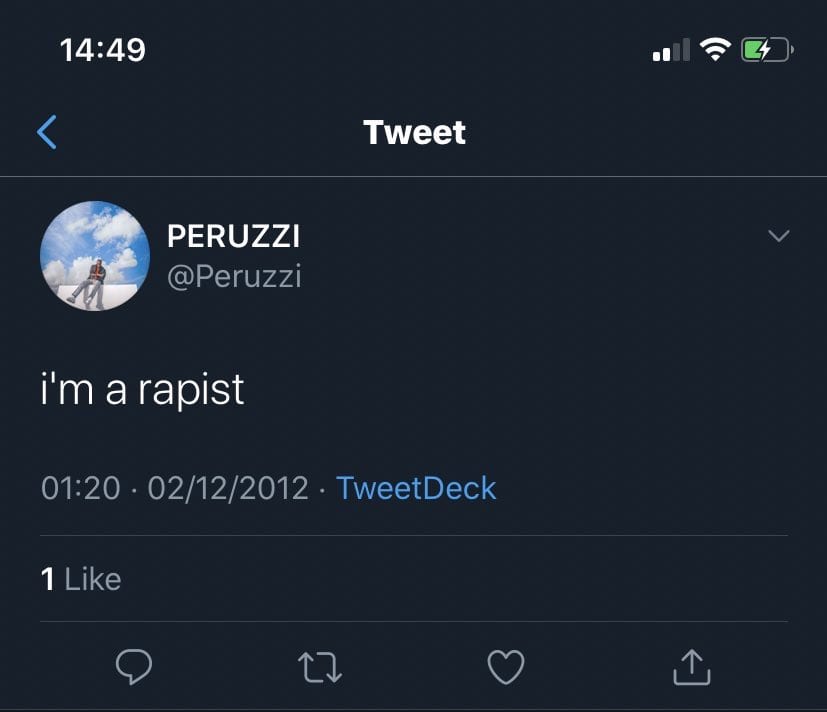 Peruzzi responds to rape allegations 