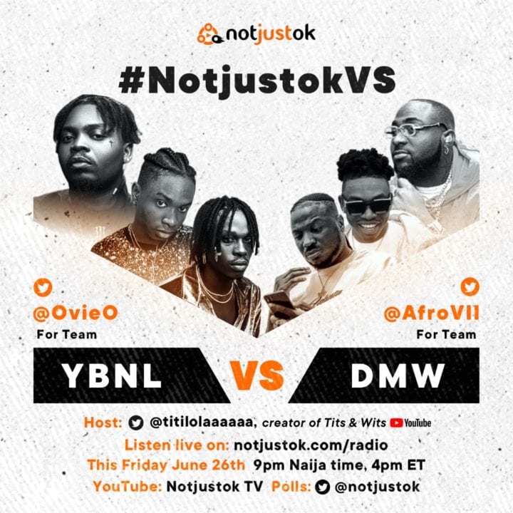 LIVE STREAM: YBNL VS DMW | #NotjustokVS