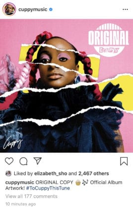 Cuppy unveils artwork for "Original Copy"