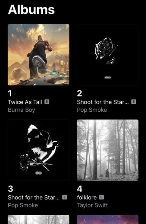Burna Boy Twice As Tall Apple Music No 1. 