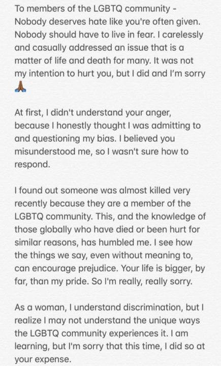 Simi's LGBTQ statement 