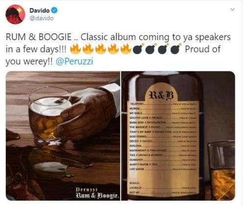 Davido's tweet