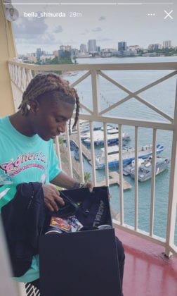 Bella Shmurda receives Made in Lagos gift pack from Wizkid.