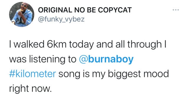 Burna boy kilometre