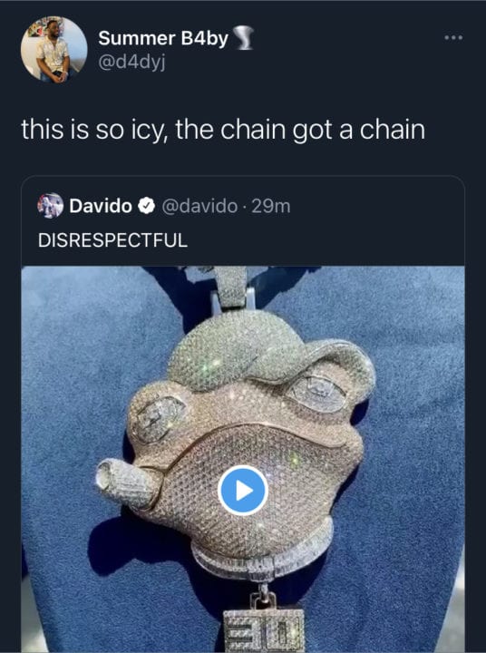 Davido frog necklace