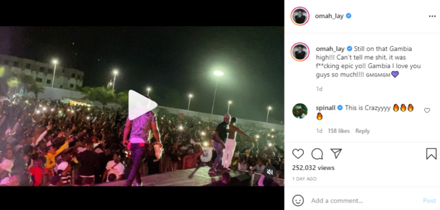 Omah Lay On Stage in Gambia was "Epic" | Watch