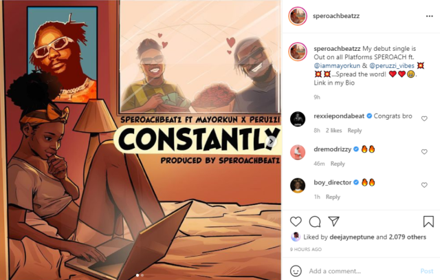 Speroach Beatz Drops New Single "Constantly" with Mayorkun and Peruzzi