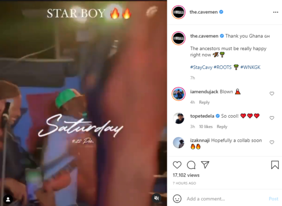 See the Moment Wizkid Turned up for the Cavemen Concert in Ghana | Watch