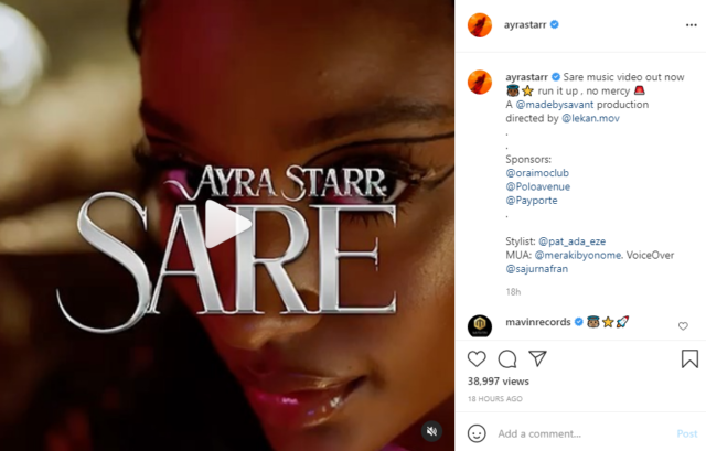 Ayra Starr Unveils Futuristic Video for "Sare" | Watch