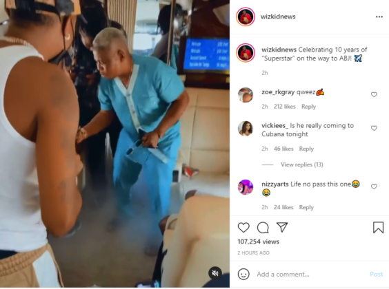 Watch Wizkid Play with His Crew in Private Jet | NotjustOK