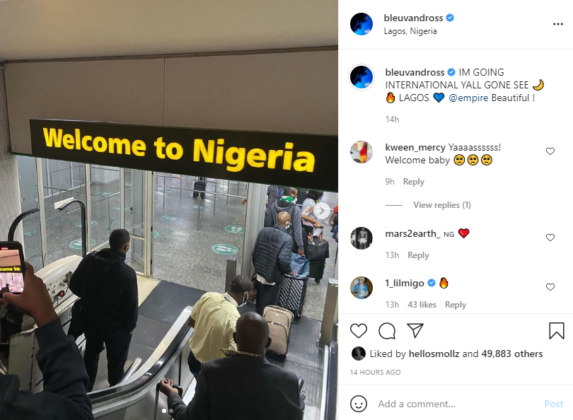 See How Davido Reacted to Yung Bleu Arriving Lagos