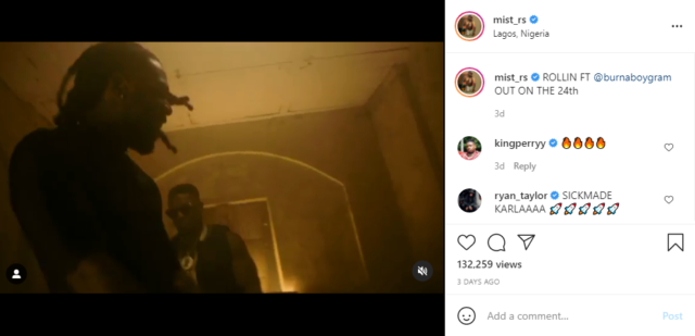 UK Rapper Mist Drops Teaser for New Song With Burna Boy 'Riddin' | Watch