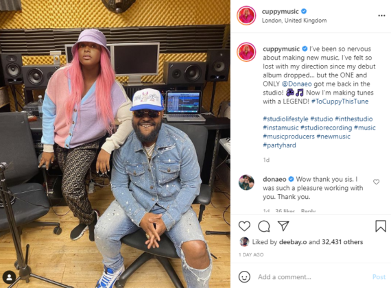 Cuppy Reveals Working With Donaeo Brought Her Back to the Studio