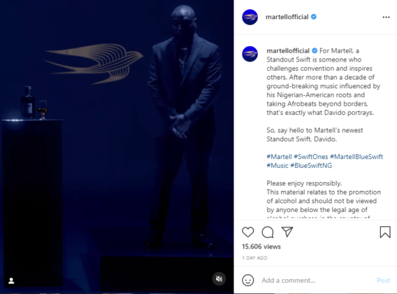 Davido Inks New Endorsement Deal with Martell | NotjustOK