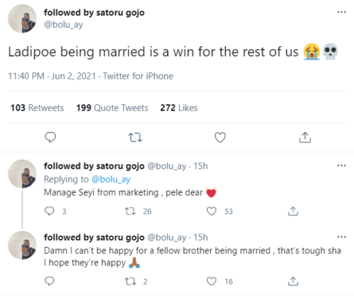 Here's How People Are Reacting to News of Ladipoe Being Married