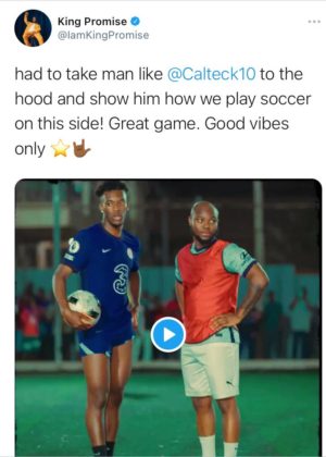 Watch King Promise Take Callum Hudson-Odoi on Hood Soccer in Ghana