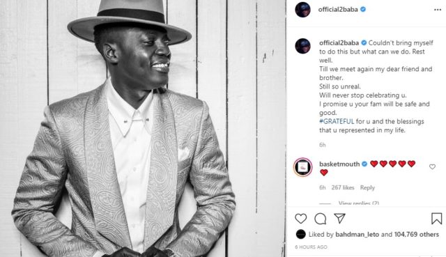 2Baba Pens Emotional Tribute to Sound Sultan | NotjustOK