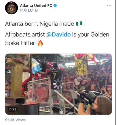 Davido Becomes First African Artist to Perform Atlanta United&#39;s Pre-Match Ritual | WATCH - Tunde Ednut