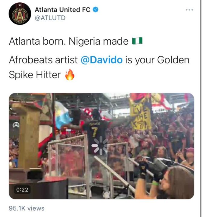 Davido First African Artist to Perform Atlanta United Ritual