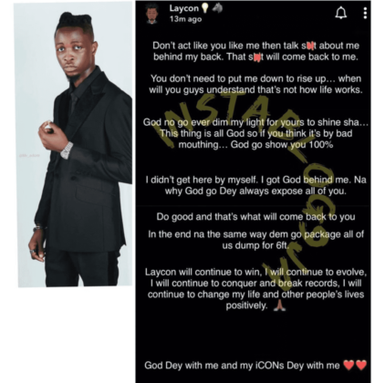 Read Laycon Message to Fake Friends | NotjustOK