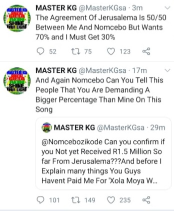 Master KG Refutes Nomcebo's Claim of Not Getting Paid for 'Jerusalema'