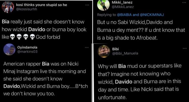 Bia Davido Wizkid Burna Boy