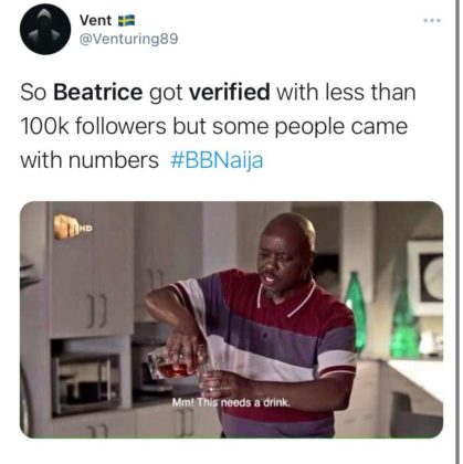 #BBNaija: Beatrice Becomes First Verified Housemate on ...