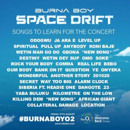 Burna Boy to Perform New Songs at O2 Concert on Friday NotjustOK