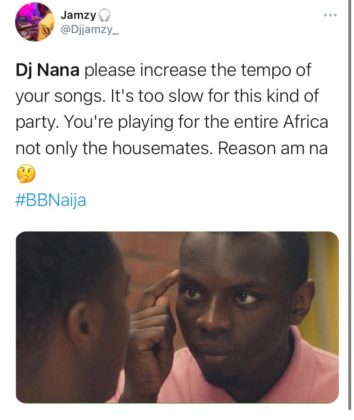 BBNaija Reactions Trail Dj Nana Set at Saturday Night Party