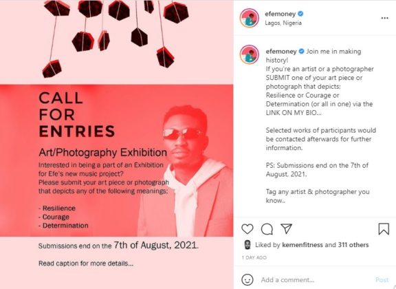 Efe Plans Art Exhibition for New EP Dropping Soon NotjustOK
