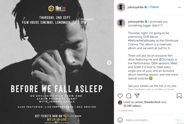 Johnny Drille to Hold Film Show for New Album Exclusive Listening NotjustOK