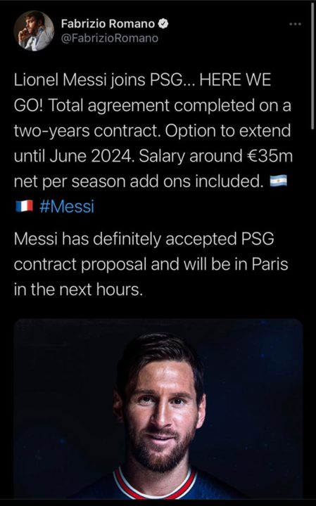 Lionel Messi PSG Deal