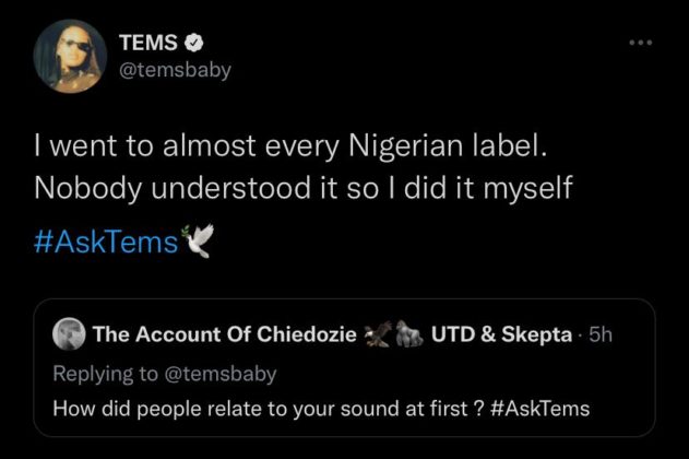 Tems Reveals Plans for Debut Album Next Year Details NotjustOK