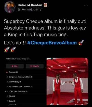 Superboy Cheque Bravo Album