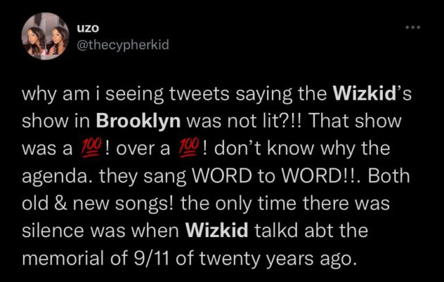 MIL Tour: See Top Reactions to Wizkid Brooklyn Performance NotjustOK
