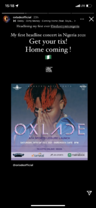 Oxlade Set to Headline Industry Nite Concert This Month NotJustOK
