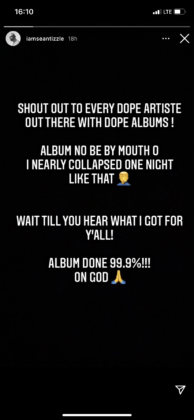 Sean Tizzle Drops Update on New Album Dropping Soon