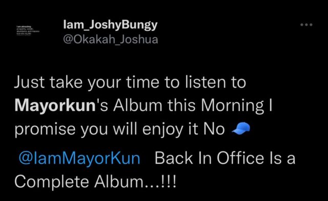 Mayorkun Back in Office Album Reaction